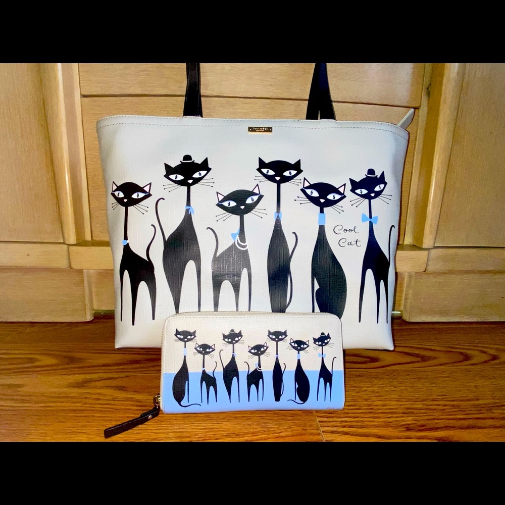 Matching Kate Spade New York Jazz Things Up Cool Cat Tote and Wallet